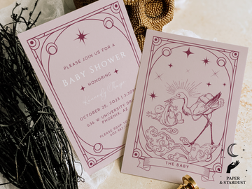 THE BABY | Tarot Inspired Baby Shower Invitation (Pink)