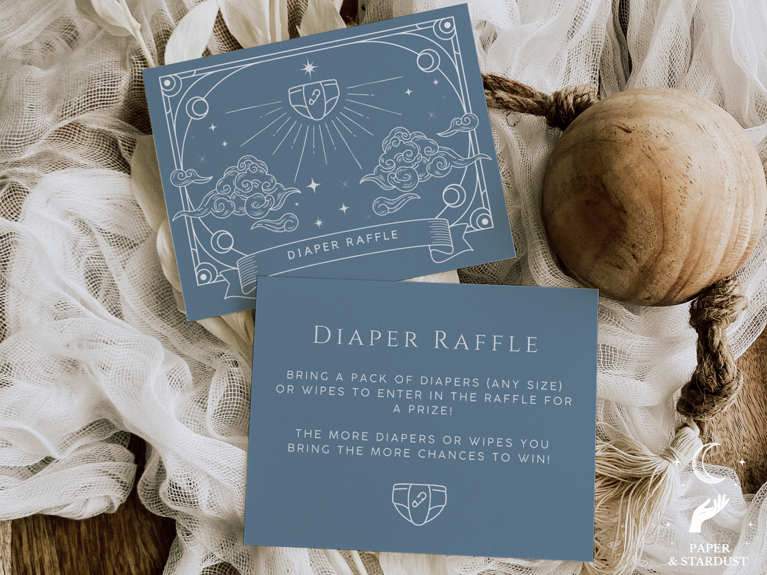 Diaper Raffle Tarot Inspired Blue