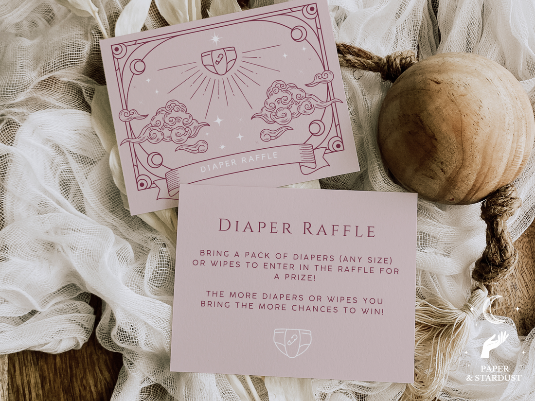 Pink Tarot Inspired Diaper Raffle Card